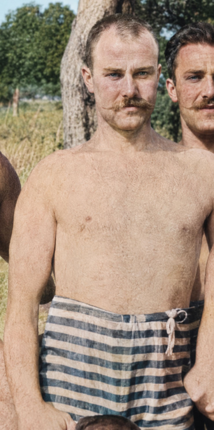 Sommer 1911 - Cornelius Hoffmann beim Krafttanken für erste Meisterschaftssaison 1911/12 in Kritzendorf an der Donau.